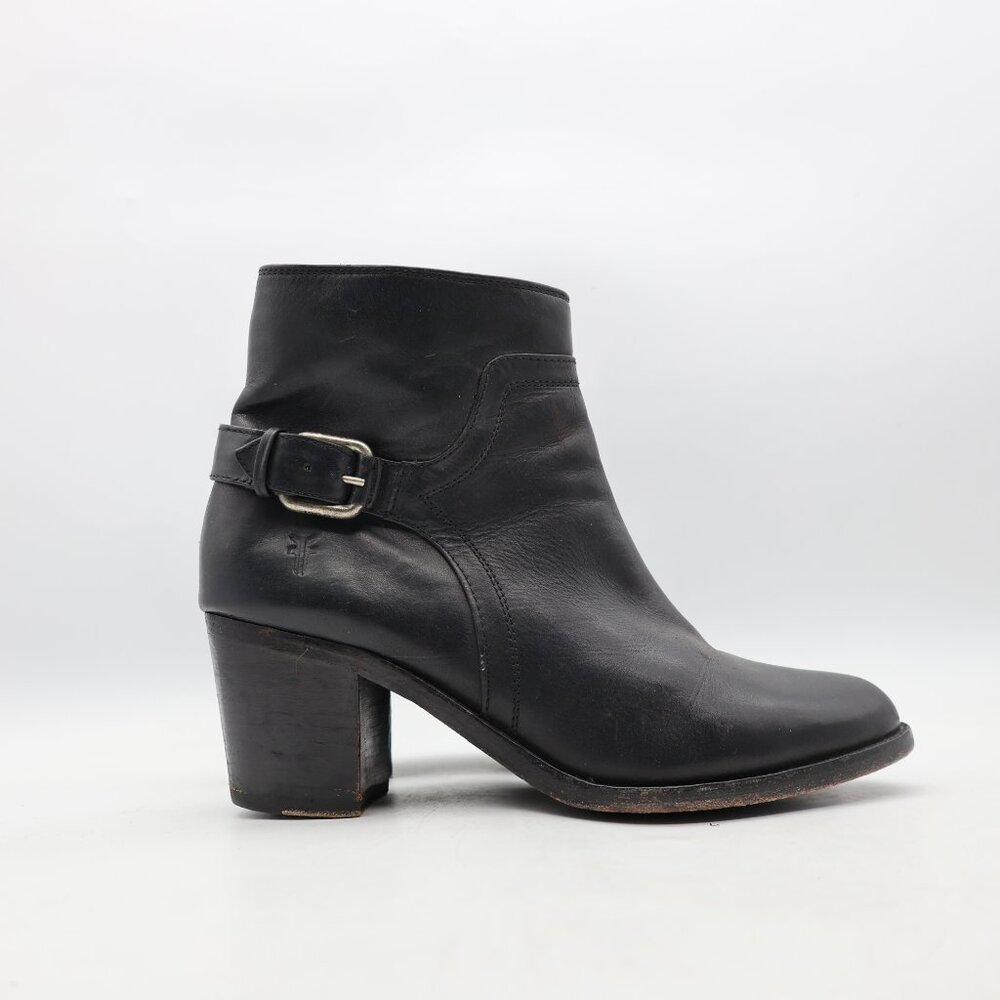 Frye Janis Shield Women's Size 8.5 B Black Leather Zip Ankle Boots